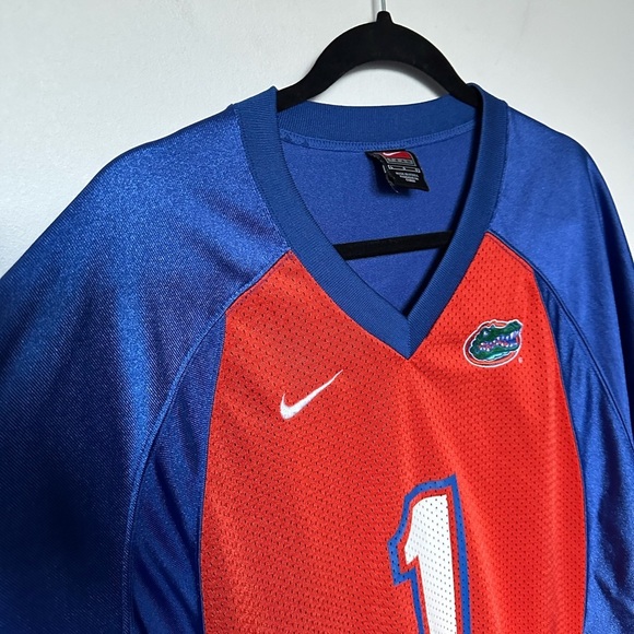 Vintage Nike Florida Gators NCAA Football Jersey #1 Blue Orange Men's Size Large - Picture 9 of 14